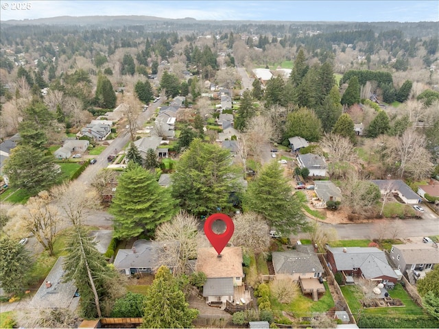 bird's eye view with a residential view