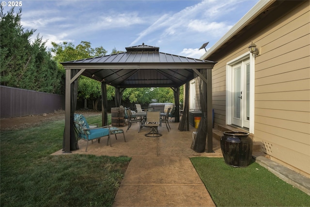 6783 Rogue River Dr, Shady Cove, OR 97539 - view of patio / terrace with a gazebo and outdoor dining space