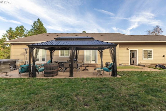 6783 Rogue River Dr, Shady Cove, OR 97539 - back of house featuring a gazebo, a patio area, and a yard