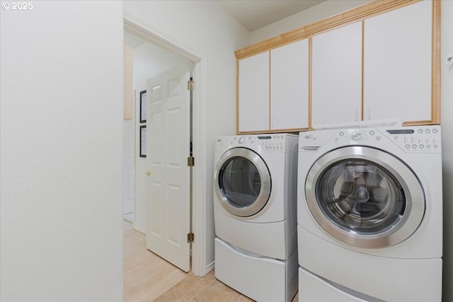 18169 SW Shady Meadow Ct, Beaverton, OR 97007 - washroom featuring washing machine and dryer and cabinet space