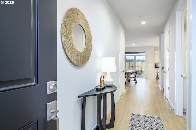 17269 SW Atfalati Ln Unit 36, Sherwood, OR 97140 - hallway with light wood-style floors and recessed lighting