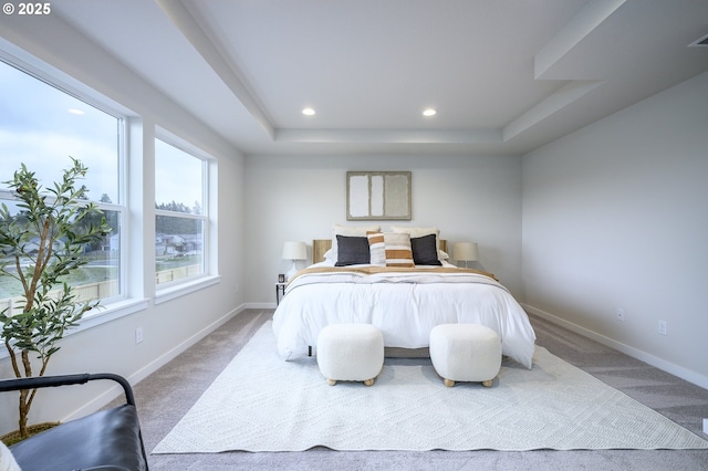 17269 SW Atfalati Ln Unit 36, Sherwood, OR 97140 - carpeted bedroom featuring a raised ceiling and recessed lighting