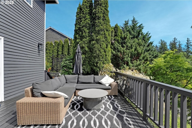 1811 NW Rosefinch Ln, Portland, OR 97229 - wooden terrace with an outdoor living space