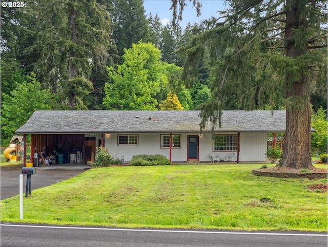 17610 SE 362nd Dr, Sandy, OR 97055 - ranch-style home with a front yard, asphalt driveway, and an attached carport