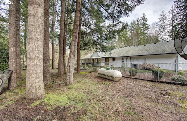 view of yard with fence