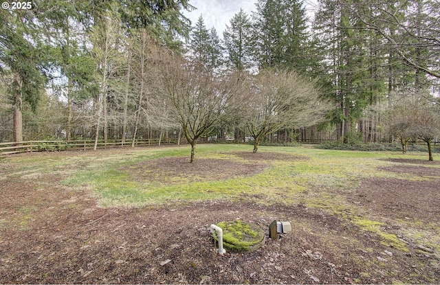 view of yard featuring fence