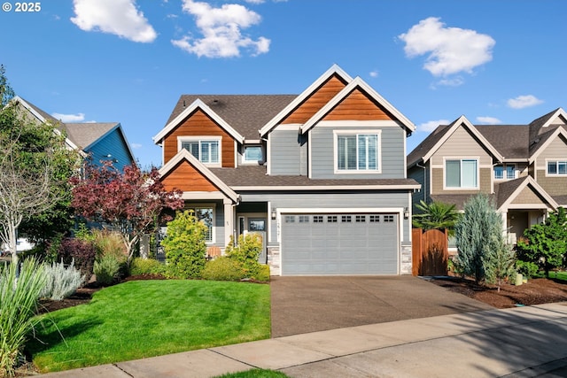 12721 Cottonwood Ave, Oregon City, OR 97045 - craftsman-style house with concrete driveway, a garage, a front lawn, and roof with shingles