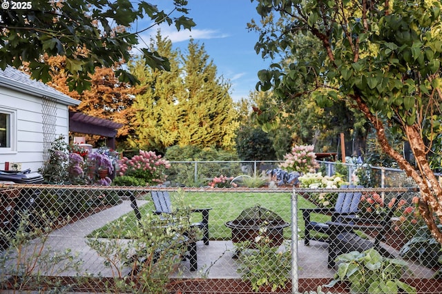 view of yard with fence