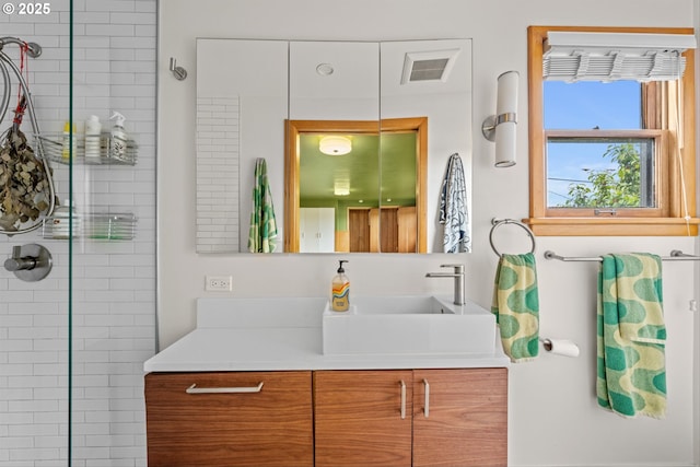 3905 NE Holman St, Portland, OR 97211 - bathroom featuring vanity and a tile shower