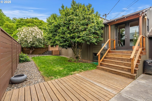 3905 NE Holman St, Portland, OR 97211 - wooden deck featuring french doors and entry steps
