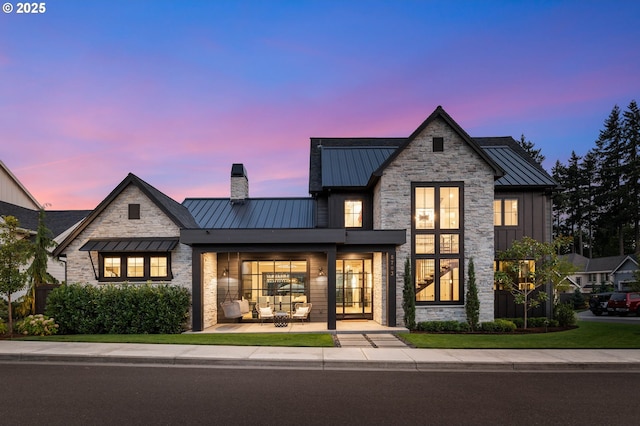 view of front of property featuring french doors