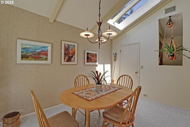 128 Del Prado St, Lake Oswego, OR 97035 - dining space with a skylight and carpet flooring