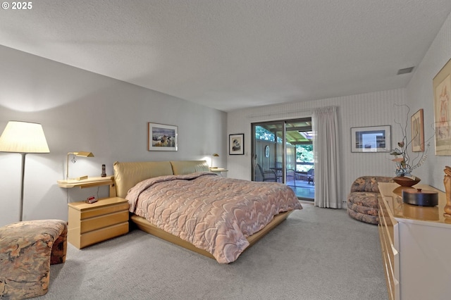 128 Del Prado St, Lake Oswego, OR 97035 - bedroom featuring access to outside, carpet, and a textured ceiling