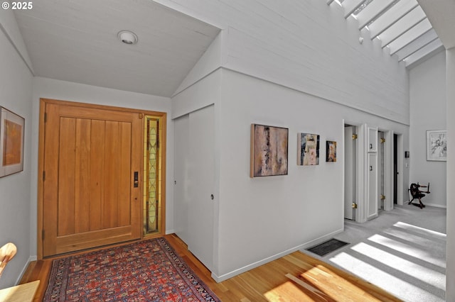 128 Del Prado St, Lake Oswego, OR 97035 - foyer featuring lofted ceiling and light wood-type flooring