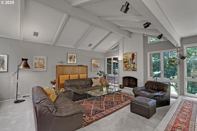 128 Del Prado St, Lake Oswego, OR 97035 - carpeted living area featuring a fireplace and baseboards
