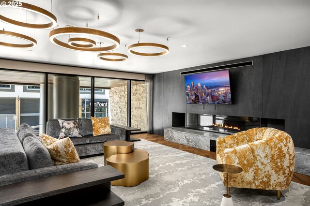 590 Waterfront Way Unit 500, Vancouver, WA 98660 - home theater featuring a high end fireplace