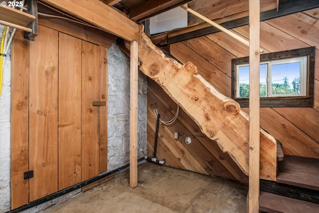 view of unfinished attic