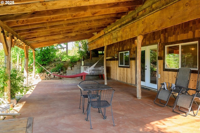 view of patio featuring french doors