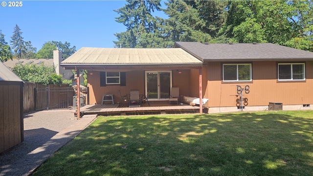 1159 Fir Acres Dr, Eugene, OR 97401 - back of property with a wooden deck