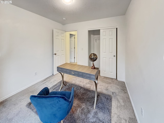 21069 SW Madeira Ter, Sherwood, OR 97140 - carpeted home office with baseboards and a textured ceiling