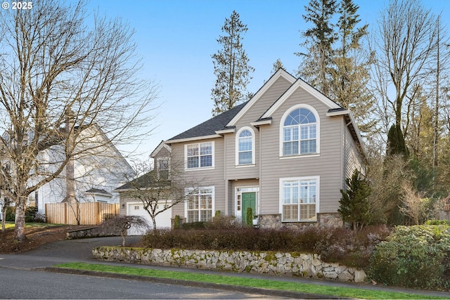 view of front facade with a garage