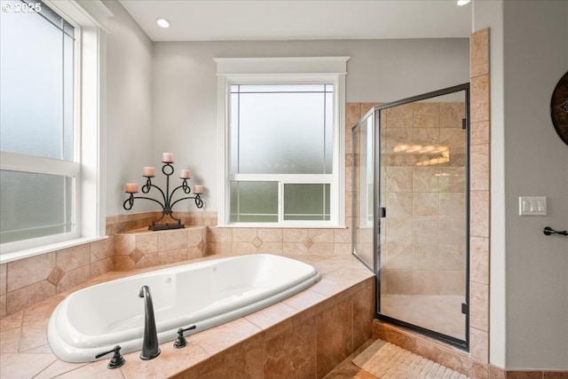 904 NE 224th Cir, Ridgefield, WA 98642 - bathroom featuring a garden tub and a shower stall