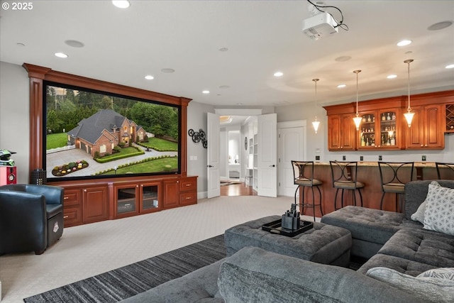 904 NE 224th Cir, Ridgefield, WA 98642 - living room featuring light colored carpet, recessed lighting, and baseboards