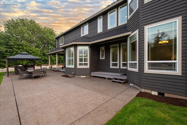 904 NE 224th Cir, Ridgefield, WA 98642 - rear view of house featuring a patio area, a gazebo, and crawl space