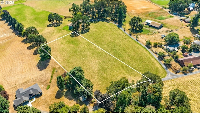 aerial view featuring a rural view