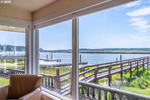 57569 Parkersburg Rd, Bandon, OR 97411 - sunroom / solarium featuring a water view