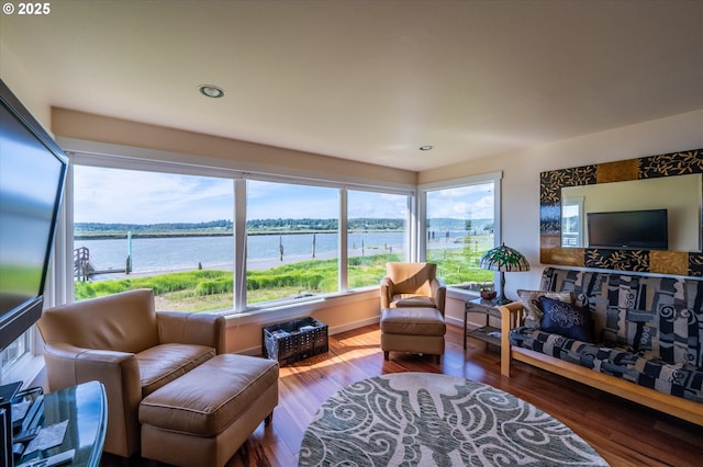 57569 Parkersburg Rd, Bandon, OR 97411 - living area with wood finished floors and recessed lighting