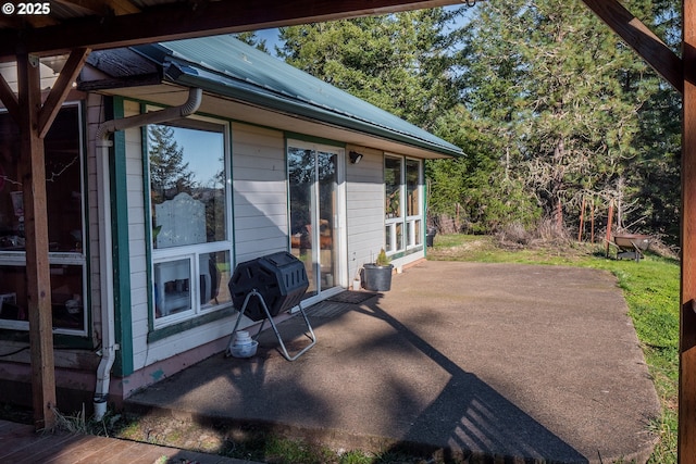 view of patio with area for grilling