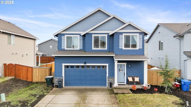 craftsman house featuring a garage