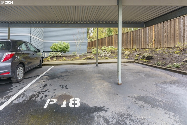 exterior space featuring a carport