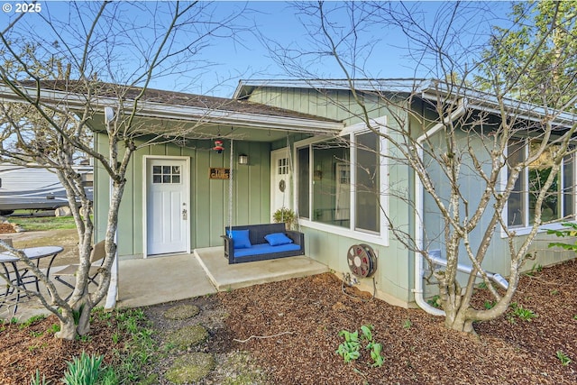 view of front of property featuring a porch and board and batten siding