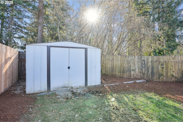 210 Mill St, Dayton, OR 97114 - view of shed featuring a fenced backyard