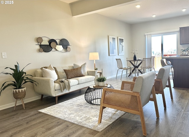 12972 SE 156th Ave, Happy Valley, OR 97086 - living room featuring baseboards and wood finished floors