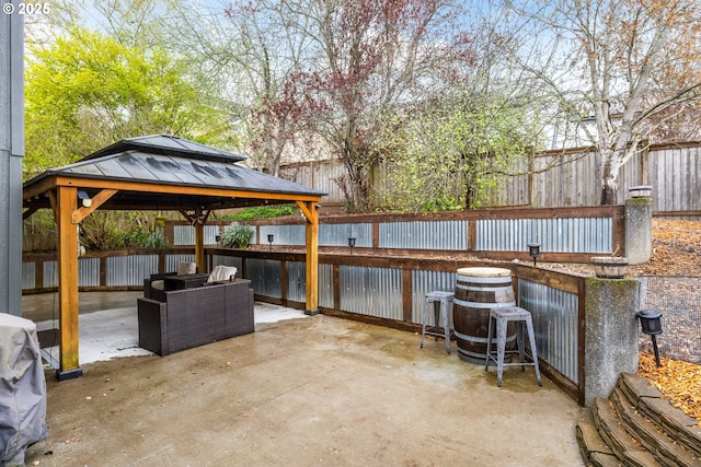 816 SW Chablis Ct, Dundee, OR 97115 - fenced backyard with a patio area, a gazebo, and outdoor lounge area