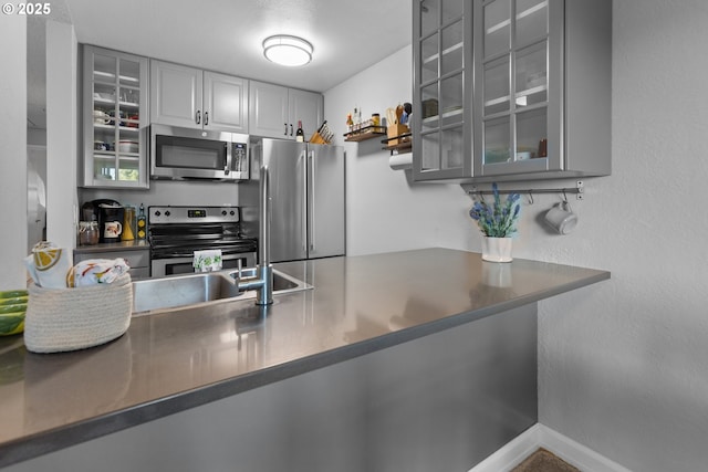 kitchen featuring stainless steel appliances and kitchen peninsula