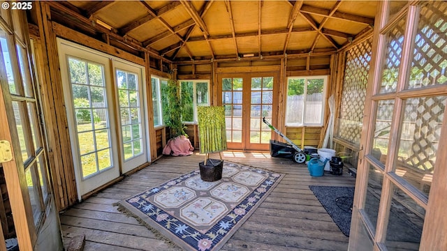 4845 Elizabeth St N, Keizer, OR 97303 - unfurnished sunroom with french doors, a deck, and plenty of natural light