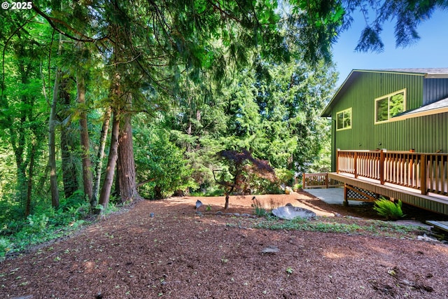 2845 SW Raleighview Dr, Portland, OR 97225 - view of yard with a wooden deck