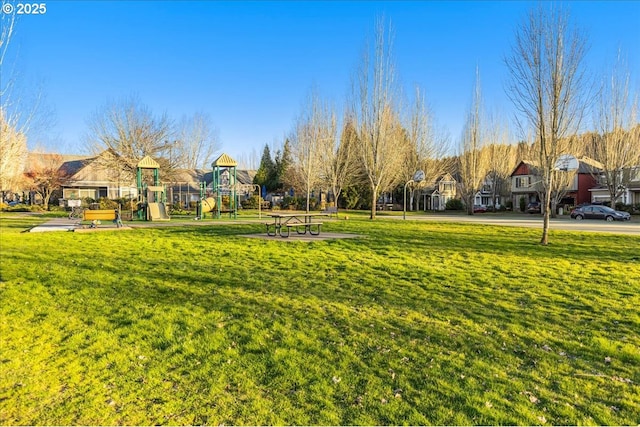 view of yard featuring a playground