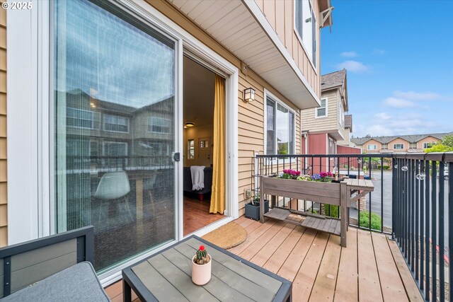 balcony featuring a residential view