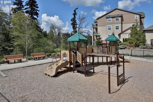community play area with fence
