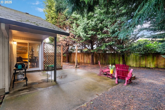 view of patio with fence