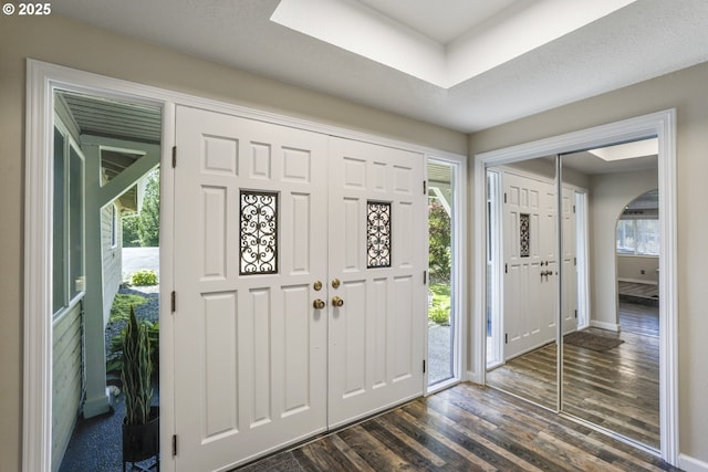 entrance foyer featuring dark hardwood / wood-style flooring and a wealth of natural light