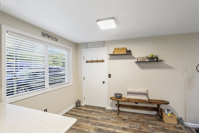 washroom with dark wood-type flooring