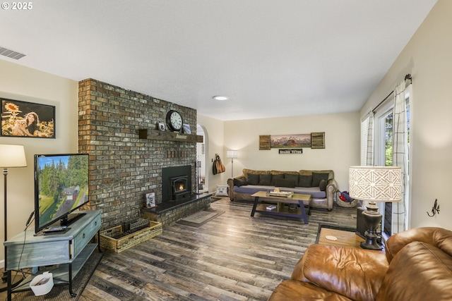 living room with wood-type flooring