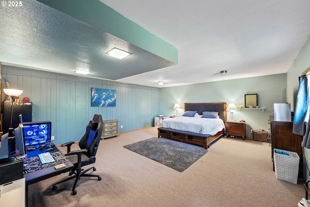 2144 Hamilton St, North Bend, OR 97459 - bedroom with carpet flooring, an office area, and a textured ceiling