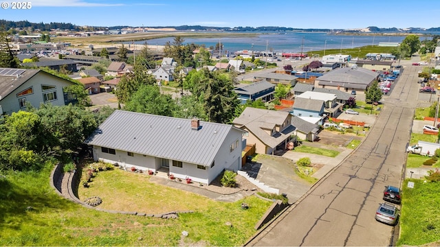 2144 Hamilton St, North Bend, OR 97459 - aerial view of residential area featuring a large body of water